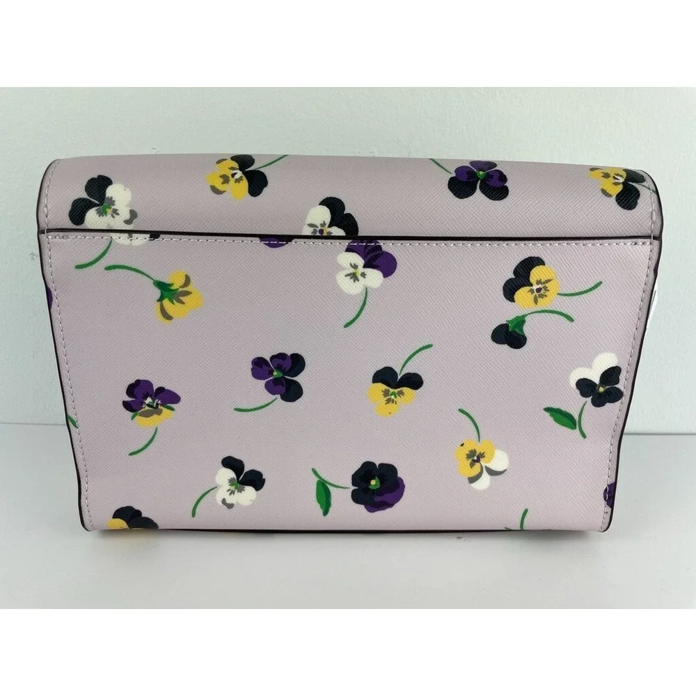 Kate Spade New York Carson Saffiano Leather Pansy Toss Crossbody Bag NWT $299